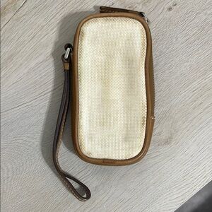 Coach Tan and Cream Wristlet